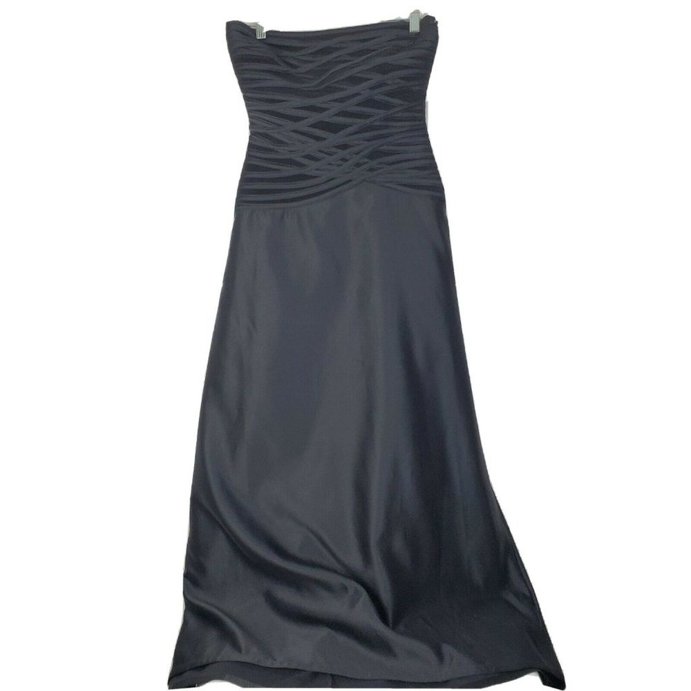 NWT Tadashi Size US 8P Petite Black Strapless Gown - Picture 1 of 9